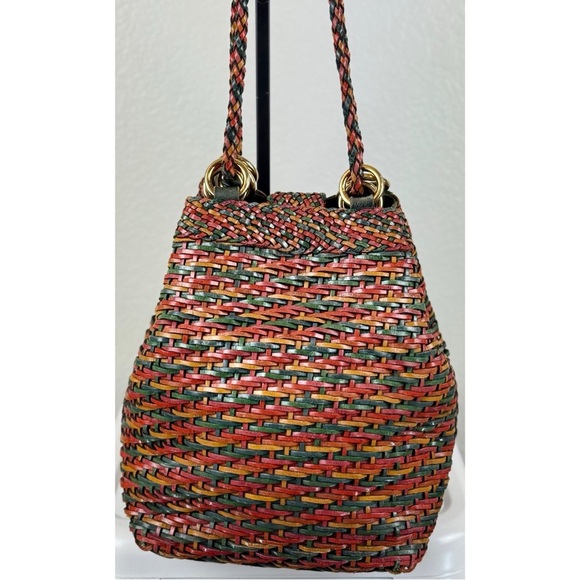 CEM 1990's vintage woven natural leather crossbody/shoulder bucket bag - Picture 7 of 16